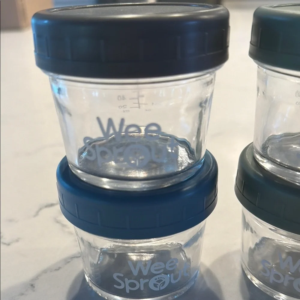 Wee Sprout Baby Food Storage Jars with Assorted Lids - Set of 7